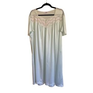 Vintage Vanity Fair Lacy Pastel Teal Nightgown